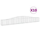 vidaXL 10 db íves horganyzott vas gabion kosár 400x30x40/60 cm