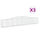 vidaXL 3 db íves horganyzott vas gabion kosár 400x30x60/80 cm