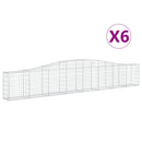 vidaXL 6 db íves horganyzott vas gabion kosár 400x30x60/80 cm