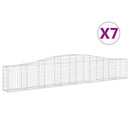 vidaXL 7 db íves horganyzott vas gabion kosár 400x30x60/80 cm
