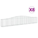 vidaXL 8 db íves horganyzott vas gabion kosár 400x30x60/80 cm