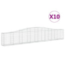 vidaXL 10 db íves horganyzott vas gabion kosár 400x30x60/80 cm