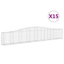 vidaXL 15 db íves horganyzott vas gabion kosár 400x30x60/80 cm