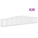 vidaXL 20 db íves horganyzott vas gabion kosár 400x30x60/80 cm