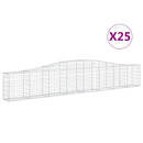 vidaXL 25 db íves horganyzott vas gabion kosár 400x30x60/80 cm