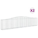 vidaXL 2 db íves horganyzott vas gabion kosár 400x30x80/100 cm