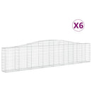 vidaXL 6 db íves horganyzott vas gabion kosár 400x30x80/100 cm
