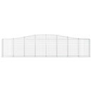 vidaXL 6 db íves horganyzott vas gabion kosár 400x30x80/100 cm