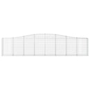 vidaXL 7 db íves horganyzott vas gabion kosár 400x30x80/100 cm