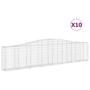 vidaXL 10 db íves horganyzott vas gabion kosár 400x30x80/100 cm
