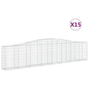 vidaXL 15 db íves horganyzott vas gabion kosár 400x30x80/100 cm