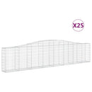 vidaXL 25 db íves horganyzott vas gabion kosár 400x30x80/100 cm