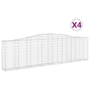 vidaXL 4 db íves horganyzott vas gabion kosár 400x30x100/120 cm