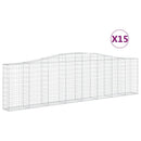 vidaXL 15 db íves horganyzott vas gabion kosár 400x30x100/120 cm