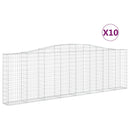 vidaXL 10 db íves horganyzott vas gabion kosár 400x30x120/140 cm