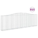 vidaXL 15 db íves horganyzott vas gabion kosár 400x30x120/140 cm