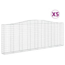 vidaXL 5 db íves horganyzott vas gabion kosár 400x30x140/160 cm