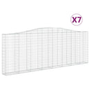 vidaXL 7 db íves horganyzott vas gabion kosár 400x30x140/160 cm