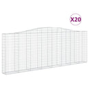 vidaXL 20 db íves horganyzott vas gabion kosár 400x30x140/160 cm