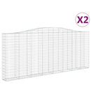vidaXL 2 db íves horganyzott vas gabion kosár 400x30x160/180 cm