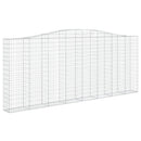 vidaXL 2 db íves horganyzott vas gabion kosár 400x30x160/180 cm