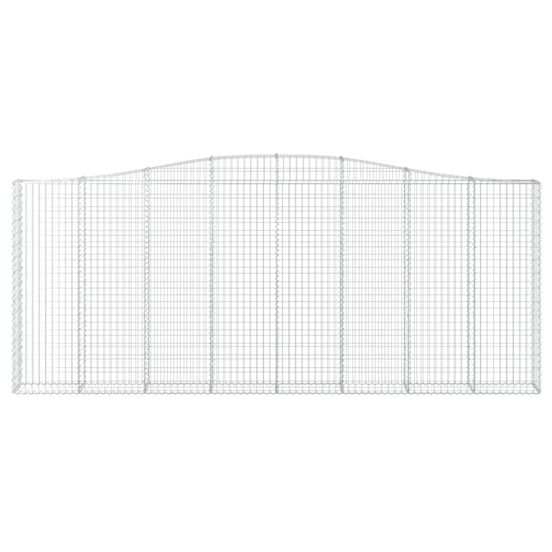 vidaXL 2 db íves horganyzott vas gabion kosár 400x30x160/180 cm
