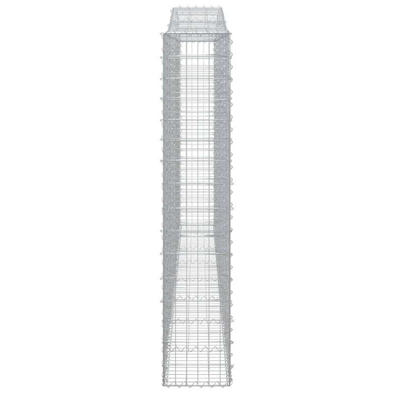 vidaXL 2 db íves horganyzott vas gabion kosár 400x30x160/180 cm