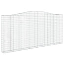 vidaXL 2 db íves horganyzott vas gabion kosár 400x30x180/200 cm
