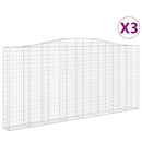 vidaXL 3 db íves horganyzott vas gabion kosár 200x30x180/200 cm