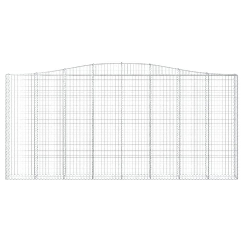 vidaXL 7 db íves horganyzott vas gabion kosár 400x30x180/200 cm