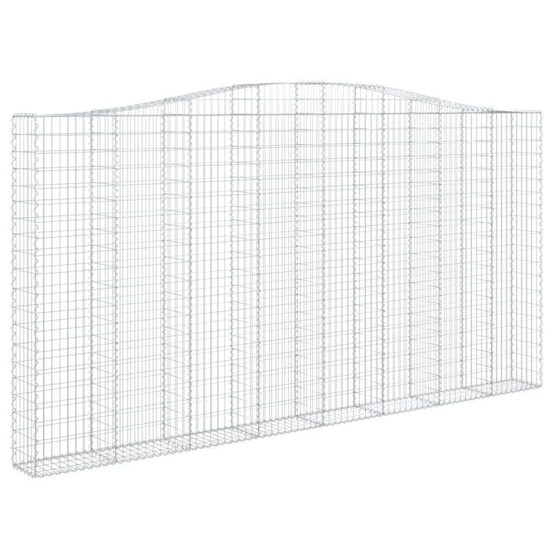 vidaXL 2 db íves horganyzott vas gabion kosár 400x30x200/220 cm