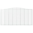 vidaXL 2 db íves horganyzott vas gabion kosár 400x30x200/220 cm