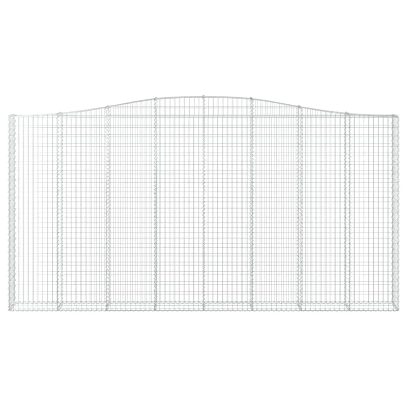 vidaXL 3 db íves horganyzott vas gabion kosár 400x30x200/220 cm