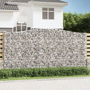 vidaXL 3 db íves horganyzott vas gabion kosár 400x30x200/220 cm