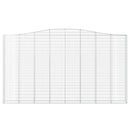 vidaXL 2 db íves horganyzott vas gabion kosár 400x30x220/240 cm