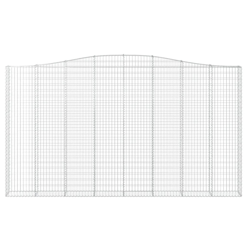 vidaXL 2 db íves horganyzott vas gabion kosár 400x30x220/240 cm
