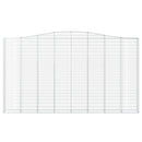 vidaXL 3 db íves horganyzott vas gabion kosár 400x30x220/240 cm