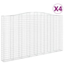 vidaXL 4 db íves horganyzott vas gabion kosár 400x30x220/240 cm