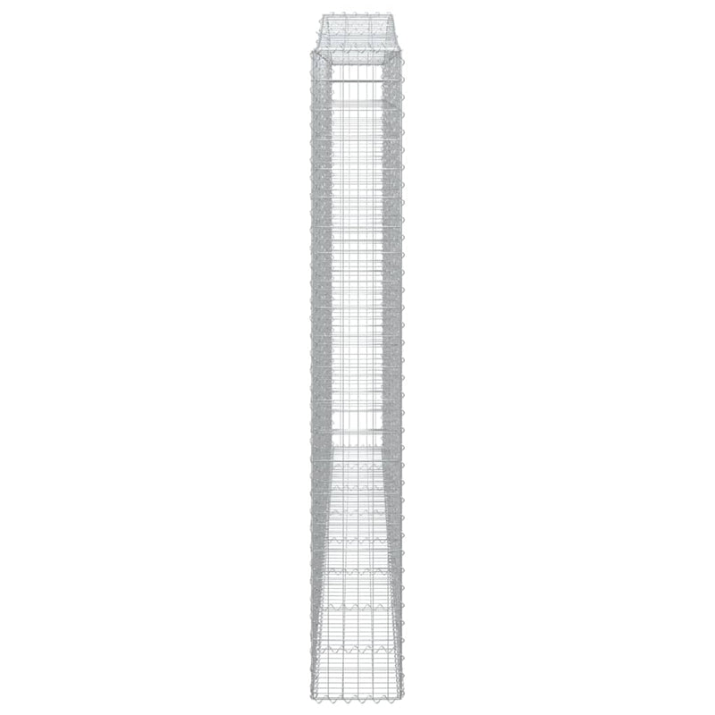 vidaXL 4 db íves horganyzott vas gabion kosár 400x30x220/240 cm