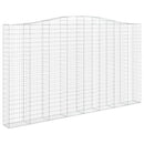vidaXL 5 db íves horganyzott vas gabion kosár 400x30x220/240 cm