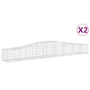 vidaXL 2 db íves horganyzott vas gabion kosár 400x50x40/60 cm