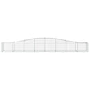vidaXL 2 db íves horganyzott vas gabion kosár 400x50x40/60 cm