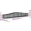 vidaXL 2 db íves horganyzott vas gabion kosár 400x50x40/60 cm