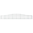 vidaXL 4 db íves horganyzott vas gabion kosár 400x50x40/60 cm