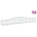 vidaXL 6 db íves horganyzott vas gabion kosár 400x50x40/60 cm