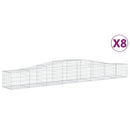 vidaXL 8 db íves horganyzott vas gabion kosár 400x50x40/60 cm