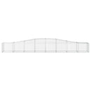 vidaXL 15 db íves horganyzott vas gabion kosár 400x50x40/60 cm