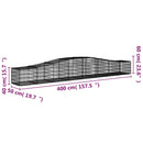 vidaXL 20 db íves horganyzott vas gabion kosár 400x50x40/60 cm