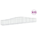 vidaXL 25 db íves horganyzott vas gabion kosár 400x50x40/60 cm