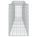 vidaXL 2 db íves horganyzott vas gabion kosár 400x50x80/100 cm